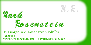 mark rosenstein business card